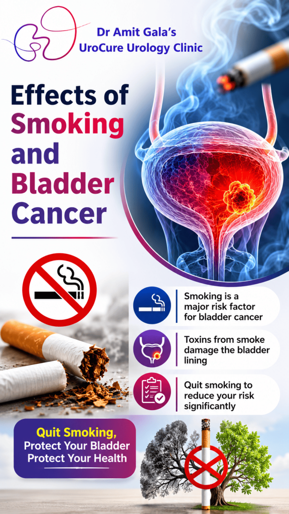 Effects of smoking on bladder leads to cancer